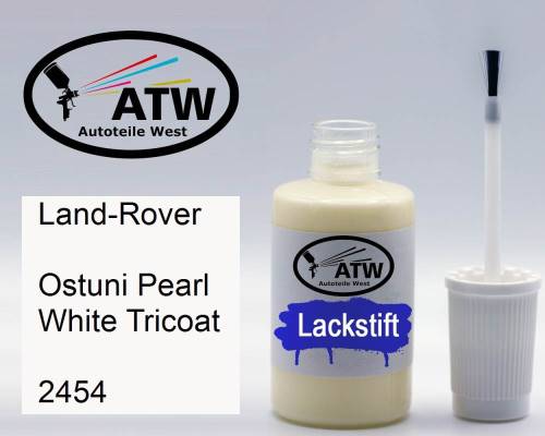 Land-Rover, Ostuni Pearl White Tricoat, 2454: 20ml Lackstift, von ATW Autoteile West.